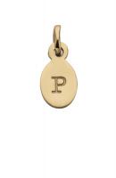 KA Oval Letter P, 18K Gold Vermeil